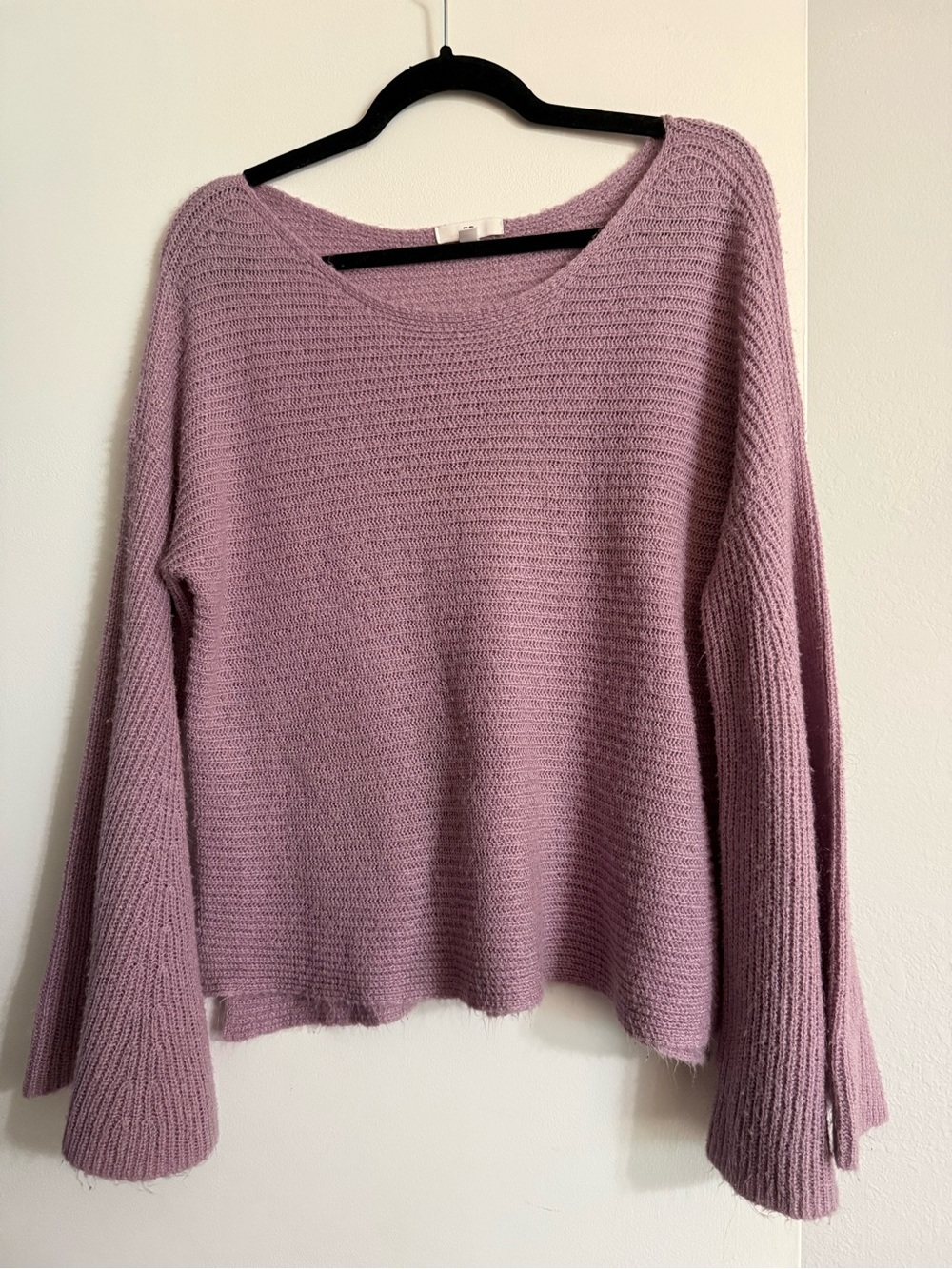 bp Lavender Bell Sleeve Scoop Neck Knit Sweater